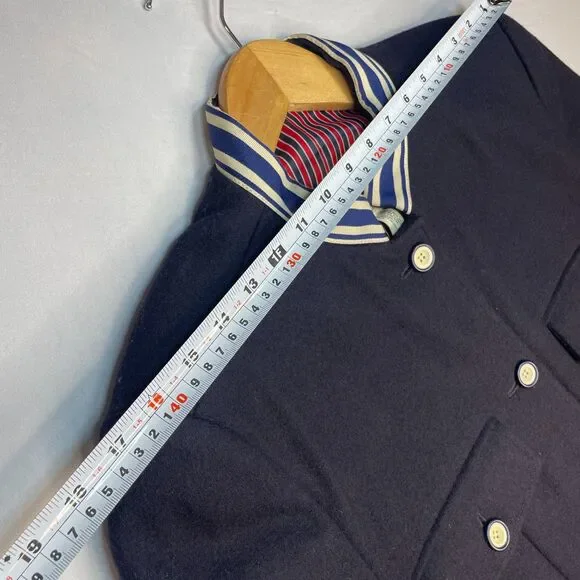 ~ Vintage RARE Armani Jeans Med Wool Military Jacket HTF Women's Button Up Lined - Picture 9 of 14